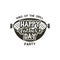 Happy Fathers day party label. Vintage design. father day Holiday grill and bbq party emblem isolated on scratched