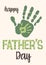 Happy Fathers Day. Vector illustration. Imprints of male and children s hands.