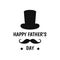 Happy Fatherâ€™s Day logo with hat and moustache