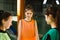 Happy female soccer team. Portrait of successful female soccer players ready for match. Young team of female athletes standing