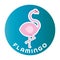 Happy Flamingo childlike cartoon character