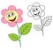 Happy flower cartoon