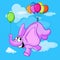 Happy flying elephant