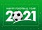 Happy Football Year 2021  with text and soccer ball