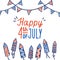 Happy fourth of July card.