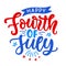 Happy Fourth of July hand written ink lettering