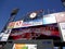 \'Happy Fourth of July\' Sign with flag on Scoreboard in between innings of game