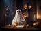 Happy friendly ghost at Halloween