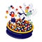 Happy Friends Characters Fooling in Dry Ball Pool Jumping and Relaxing during Birthday Event or Visiting Amusement Park