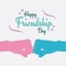 Happy Friendship Day, fist bump of male and female friends, love illustration poster, vector