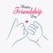 Happy Friendship Day, friends pinky promise, love illustration poster, vector