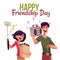 Happy friendship day greeting card