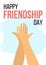 Happy frienship day poster.Vector illustration banner in cartoon style