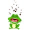 Happy frog cartoon singing