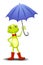 Happy Frog Holding Umbrella