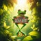 Happy frog jumping with the banner happy leap day, jungle background, Hd leap day celebrations, 29 february