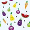 Happy fruits pattern