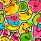 Happy fruits seamless pattern color wallpaper vector
