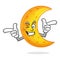 Happy funky moon mascot, moon character, moon cartoon vector ,