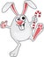 Happy funny jumping cartoon new year bunny