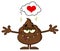 Happy Funny Poop Cartoon Character With Open Arms And A Heart