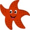 Happy funny starfish 2d cartoon posing smile on a white background