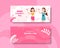 Happy Galentines Day Banner Flat Cartoon Hand Drawn Templates Illustration