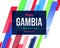 Happy Gambia Independence Day wallpaper with colorful shapes, typography and design.
