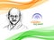 Happy Gandhi Jayanti Indian flag concept wave style background