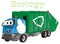 Happy garbage truck and ecology