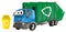 Happy garbage truck and trash can