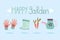 Happy garden, watering can boots carrots and gloves equipment