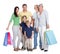 Happy generations family with shopping bags