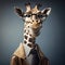 Happy Giraffe Businessman. Generative AI