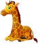 Happy giraffe cartoon sitting