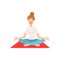 Happy Girl Doing Yoga Asana In Fitness Class, Part Of Women Different Lifestyles Collection