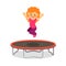 Happy girl jumping on trampoline