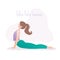 Happy girl in yoga pose,Upward Facing Dog Pose or Urdhva Mukha Svanasana asana