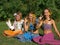 Happy girls in a meadow 1