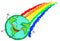 Happy globe rainbow