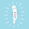 Happy glowing pregnancy test with positive result as a two lines. Planning a baby.