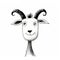 Happy Goat: Whimsical Children\\\'s Book Illustration In Minimalistic Black And White