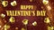 Happy Golden Valentine`s Day Greeting Card Design
