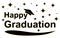 Happy graduates banner. Graduate black and white banner. Vector illustration