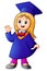 Happy graduation girl cartoon