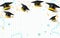 Happy Graduation Greeting Background with Cap