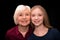 Happy grandchild and grandmother