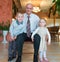 Happy grandfather with grandchildren