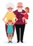 Happy grandma and grandpa with granddaughter. Family portrait. Vector cartoon flat illustration. Isolated on white