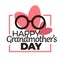 Happy grandmother day isolated holiday icon eyeglasses and hearts